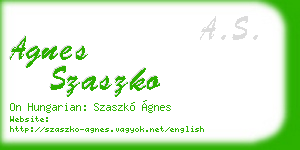 agnes szaszko business card