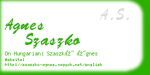 agnes szaszko business card